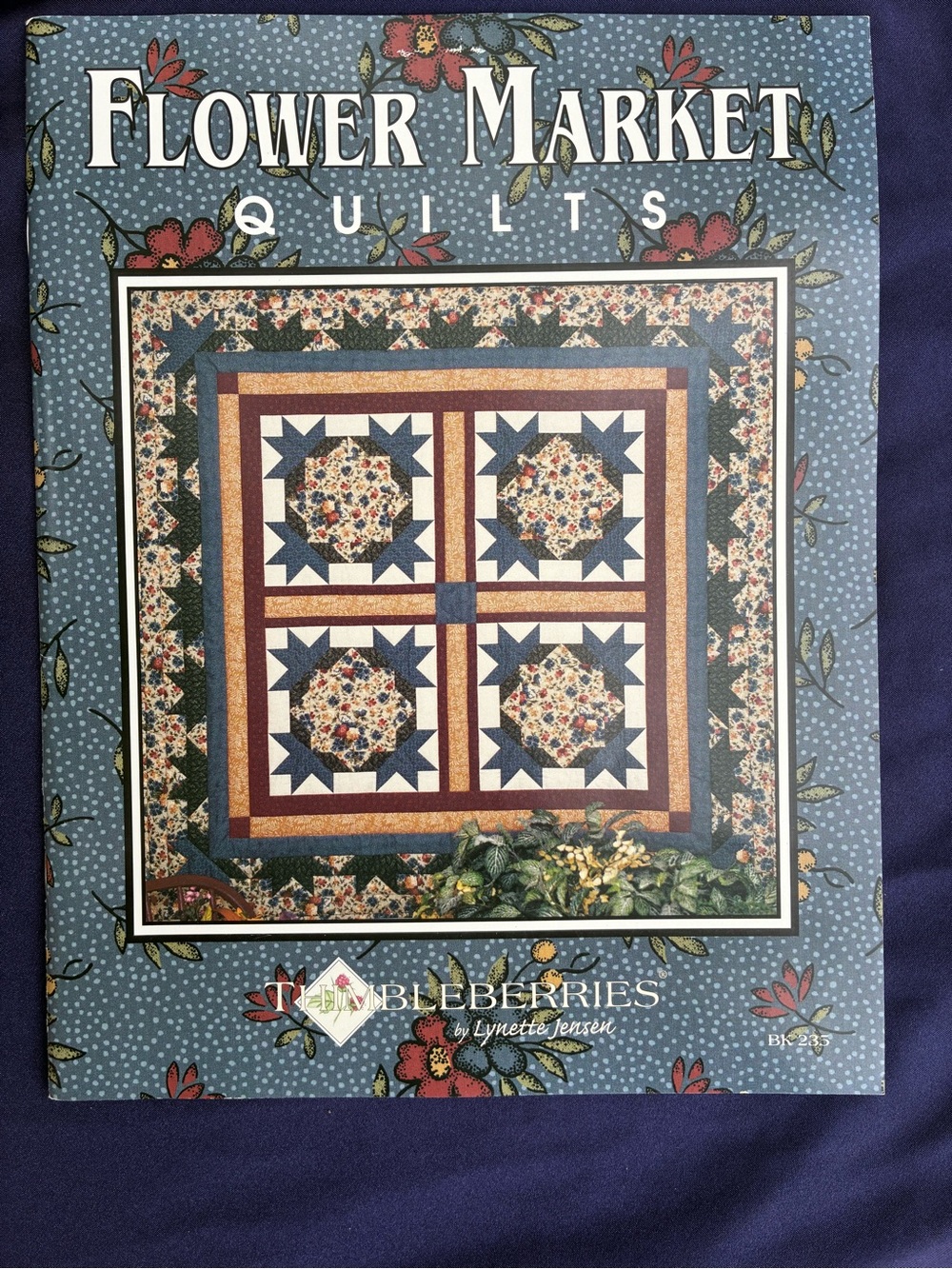 Flower Market Quilts Pattern - Blue Floral Quilt Design